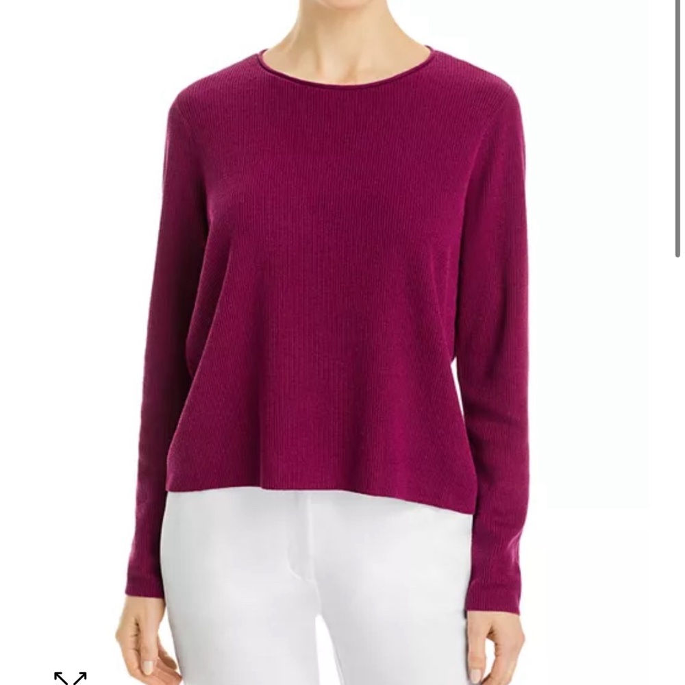 Eileen Fisher Jewel Neck Pullover S3FVS-W6011M RASBY  $198.00